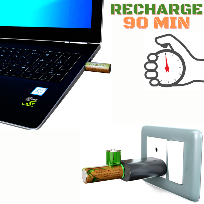 Sedao - Vente Informatique, bureautique - LES 2 PILES RECHARGEABLES USB